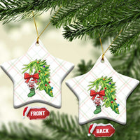 Funny Christmas Pig In Green Hand Naughty Ceramic Ornament Pet Lover Gift - Wonder Print Shop