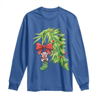 Funny Christmas Pig In Green Hand Naughty Long Sleeve Shirt Pet Lover Gift - Wonder Print Shop