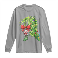 Funny Christmas Pig In Green Hand Naughty Long Sleeve Shirt Pet Lover Gift - Wonder Print Shop