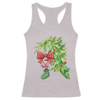 Funny Christmas Pig In Green Hand Naughty Racerback Tank Top Pet Lover Gift - Wonder Print Shop