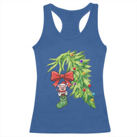 Funny Christmas Pig In Green Hand Naughty Racerback Tank Top Pet Lover Gift - Wonder Print Shop