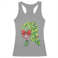 Funny Christmas Pig In Green Hand Naughty Racerback Tank Top Pet Lover Gift - Wonder Print Shop