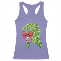 Funny Christmas Pig In Green Hand Naughty Racerback Tank Top Pet Lover Gift - Wonder Print Shop