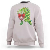 Funny Christmas Pig In Green Hand Naughty Sweatshirt Pet Lover Gift - Wonder Print Shop