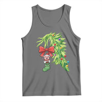 Funny Christmas Pig In Green Hand Naughty Tank Top Pet Lover Gift - Wonder Print Shop