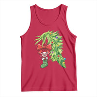 Funny Christmas Pig In Green Hand Naughty Tank Top Pet Lover Gift - Wonder Print Shop