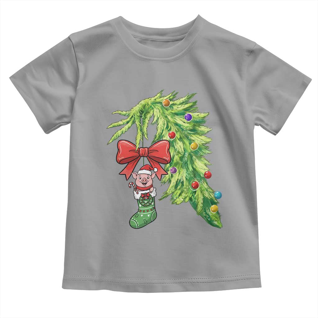 Funny Christmas Pig In Green Hand Naughty Toddler T Shirt Pet Lover Gift - Wonder Print Shop