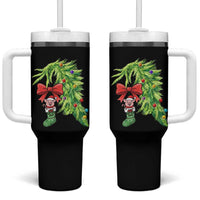Funny Christmas Pig In Green Hand Naughty Tumbler With Handle Pet Lover Gift - Wonder Print Shop
