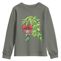Funny Christmas Pig In Green Hand Naughty Youth Sweatshirt Pet Lover Gift - Wonder Print Shop