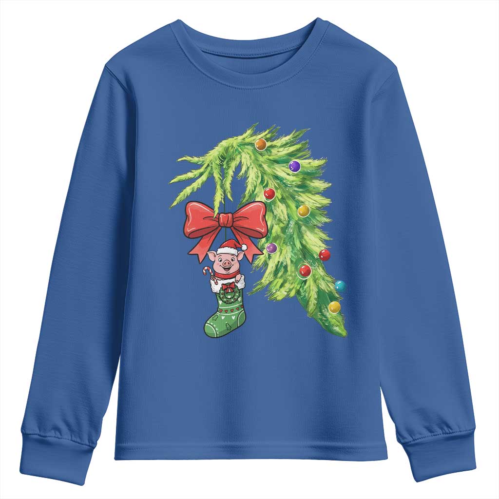 Funny Christmas Pig In Green Hand Naughty Youth Sweatshirt Pet Lover Gift - Wonder Print Shop