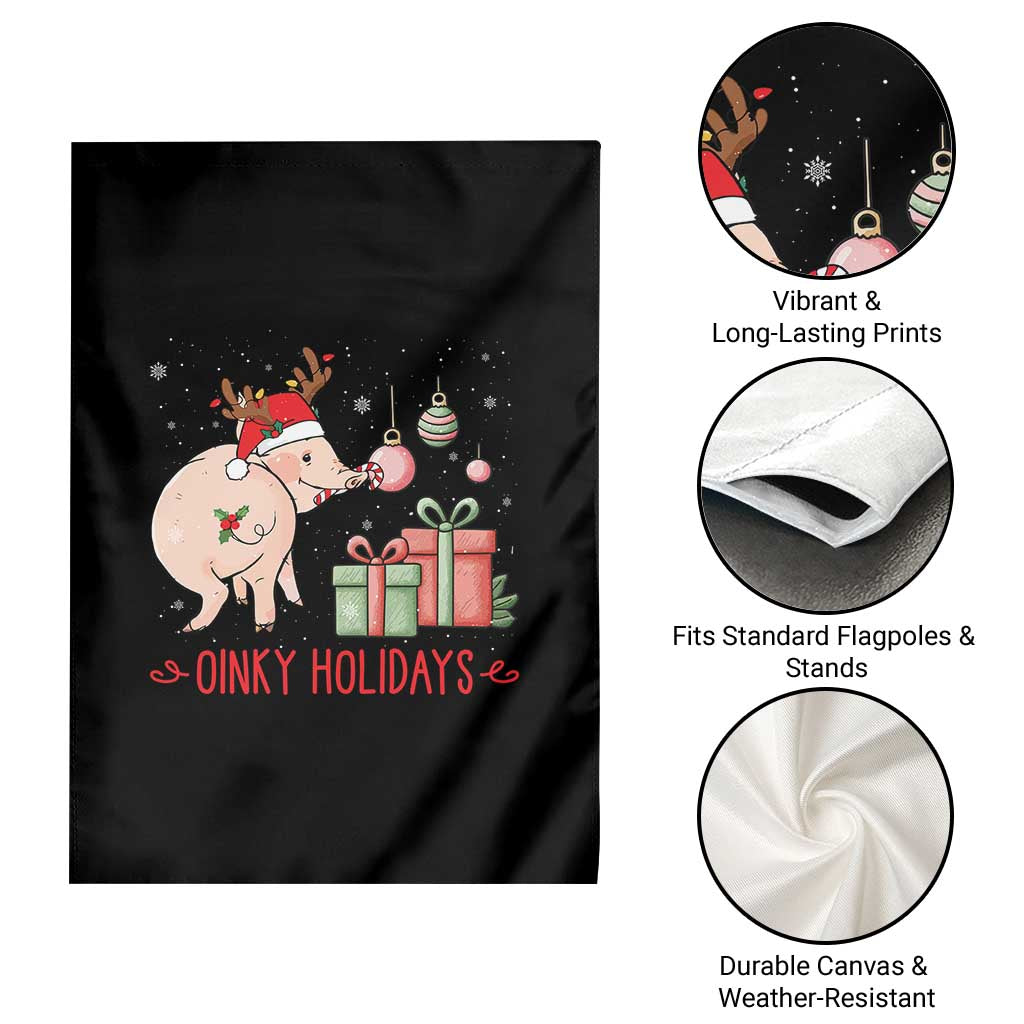 Oinky Holidays Garden Flag Funny Christmas Pig Lover Gift - Wonder Print Shop