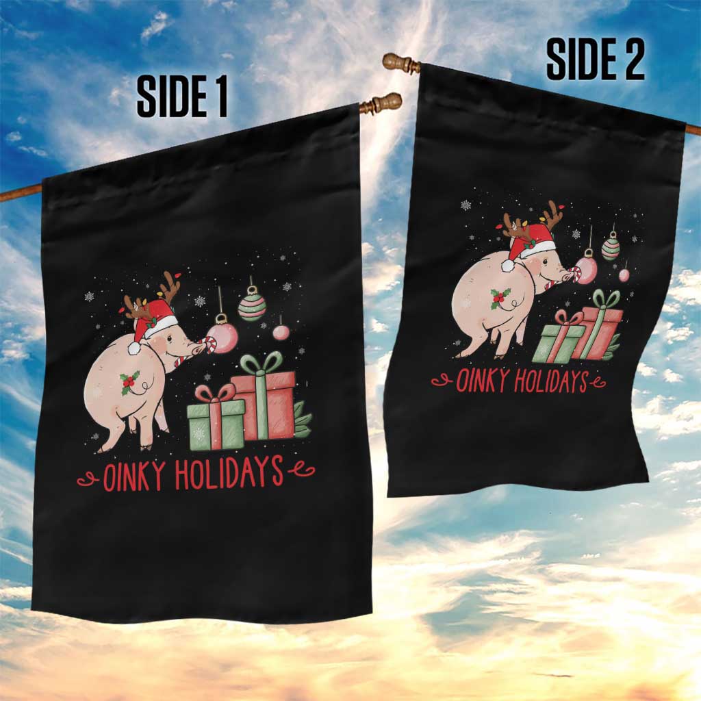 Oinky Holidays Garden Flag Funny Christmas Pig Lover Gift - Wonder Print Shop