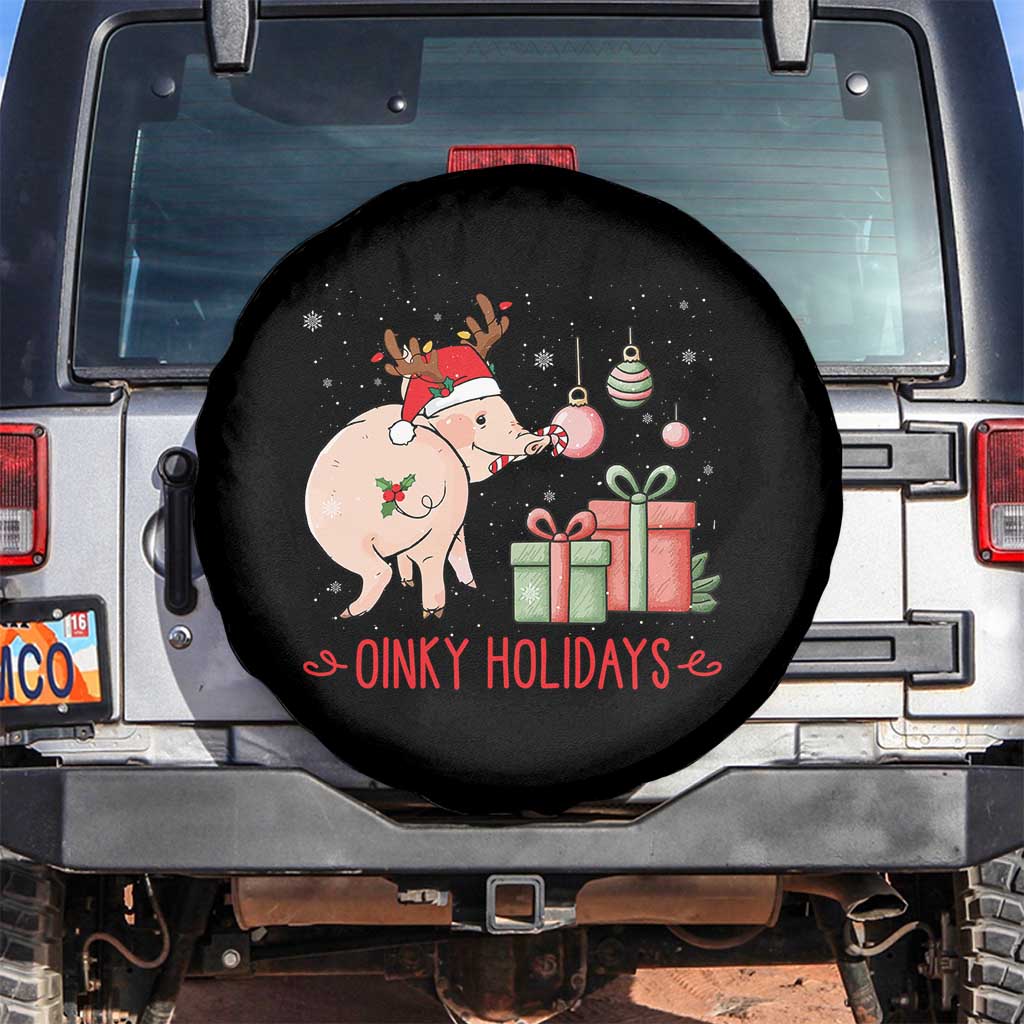 Oinky Holidays Spare Tire Cover Funny Christmas Pig Lover Gift - Wonder Print Shop