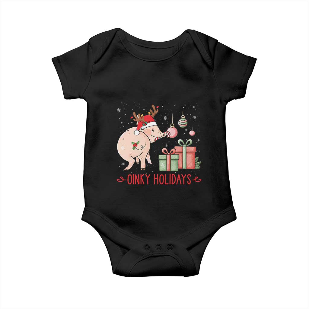 Oinky Holidays Baby Onesie Funny Christmas Pig Lover Gift - Wonder Print Shop