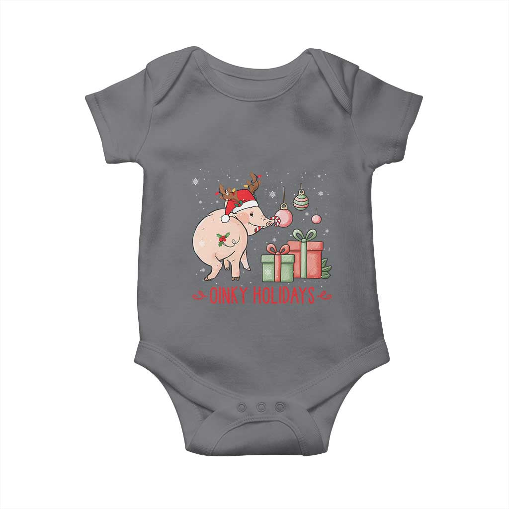 Oinky Holidays Baby Onesie Funny Christmas Pig Lover Gift - Wonder Print Shop
