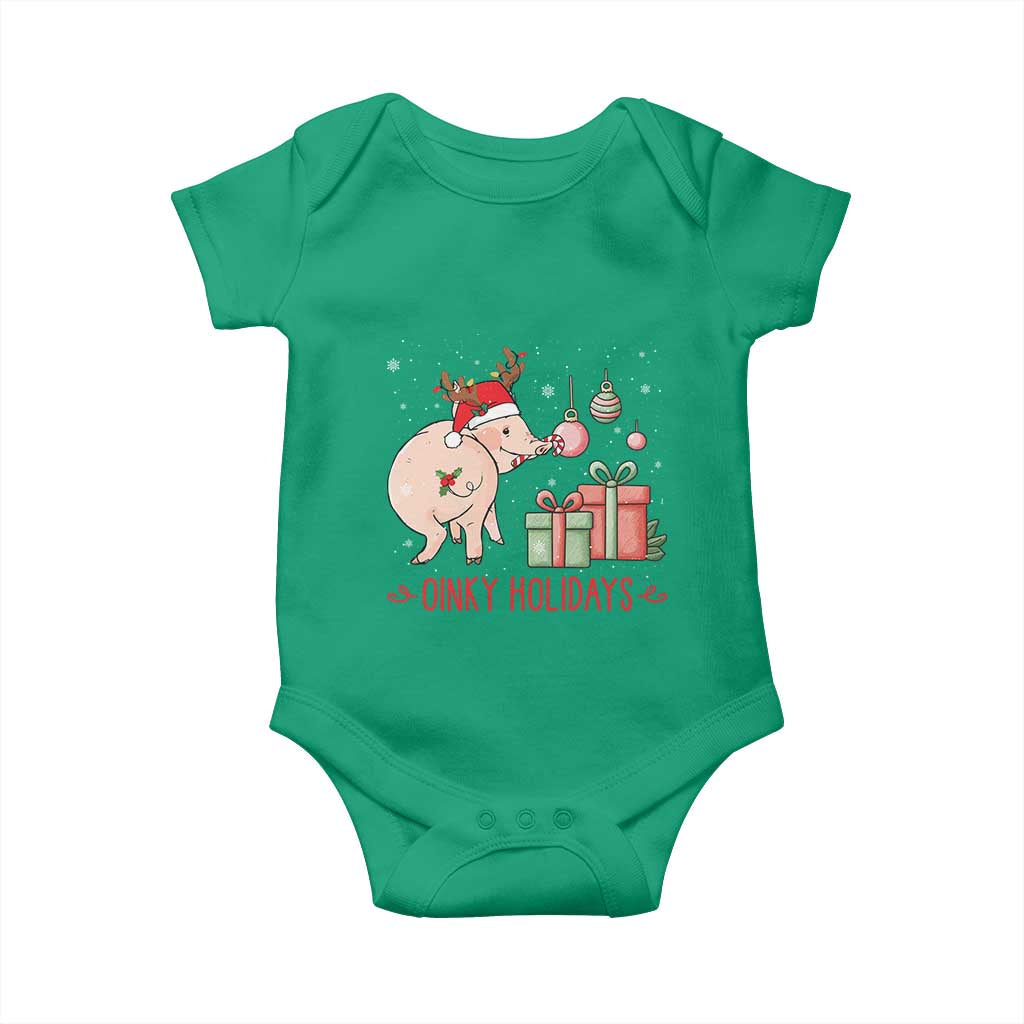 Oinky Holidays Baby Onesie Funny Christmas Pig Lover Gift - Wonder Print Shop