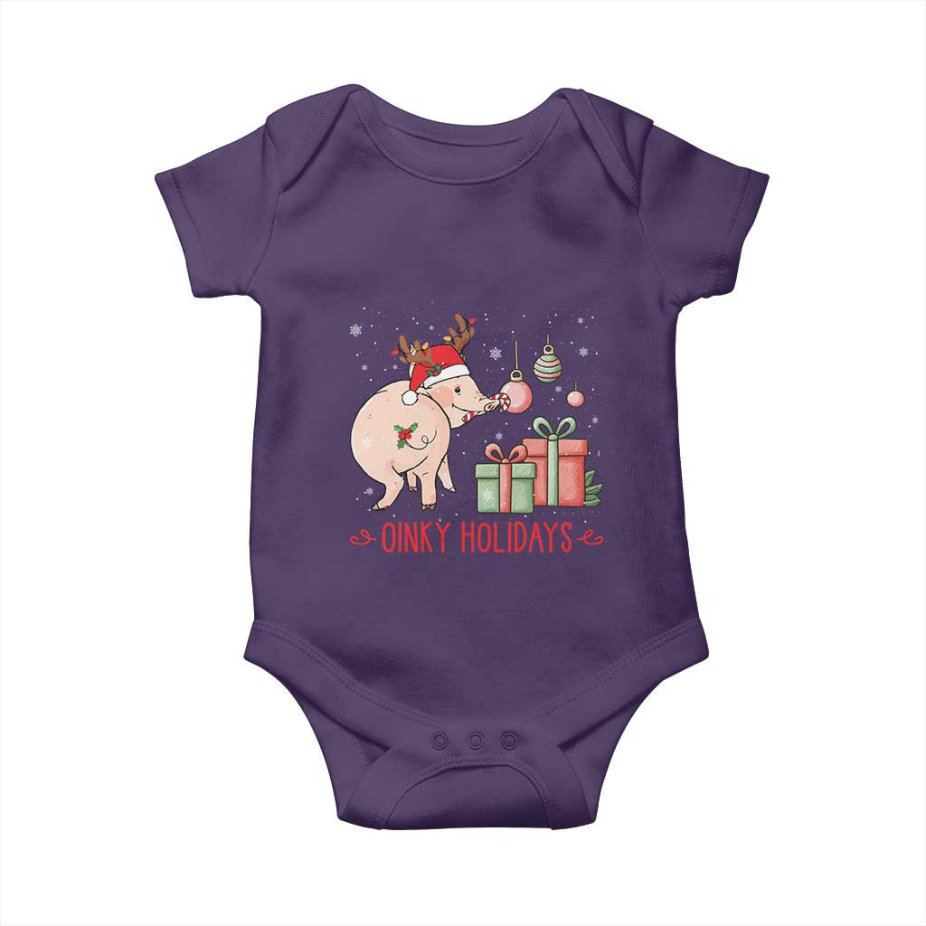 Oinky Holidays Baby Onesie Funny Christmas Pig Lover Gift - Wonder Print Shop