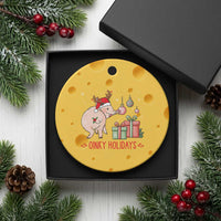 Oinky Holidays Ceramic Ornament Funny Christmas Pig Lover Gift - Wonder Print Shop