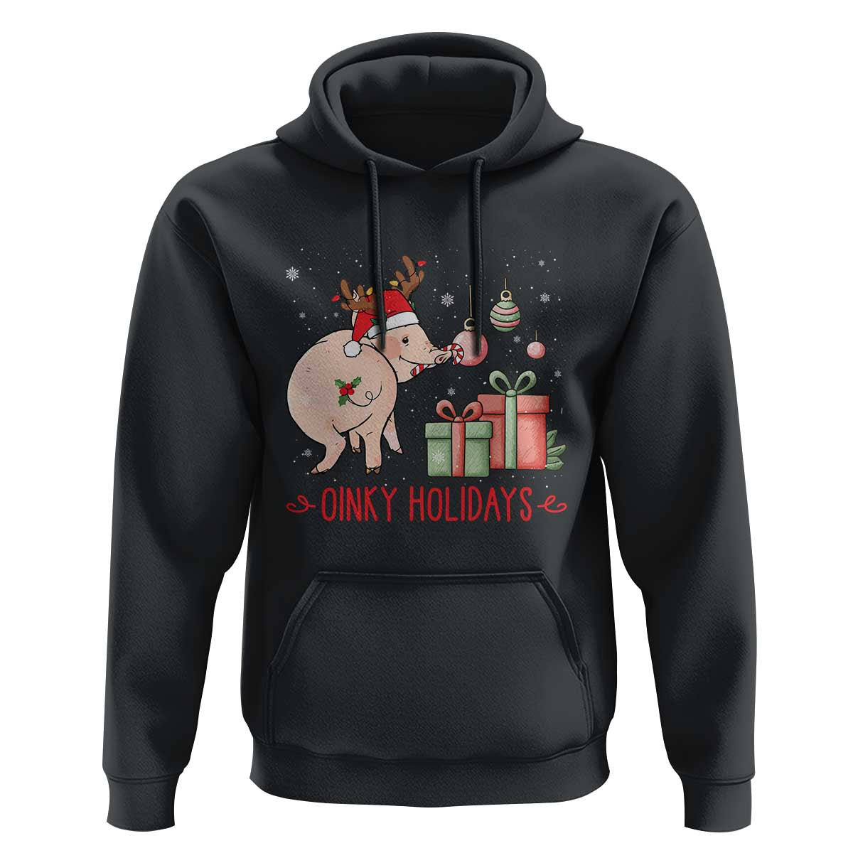 Oinky Holidays Hoodie Funny Christmas Pig Lover Gift - Wonder Print Shop