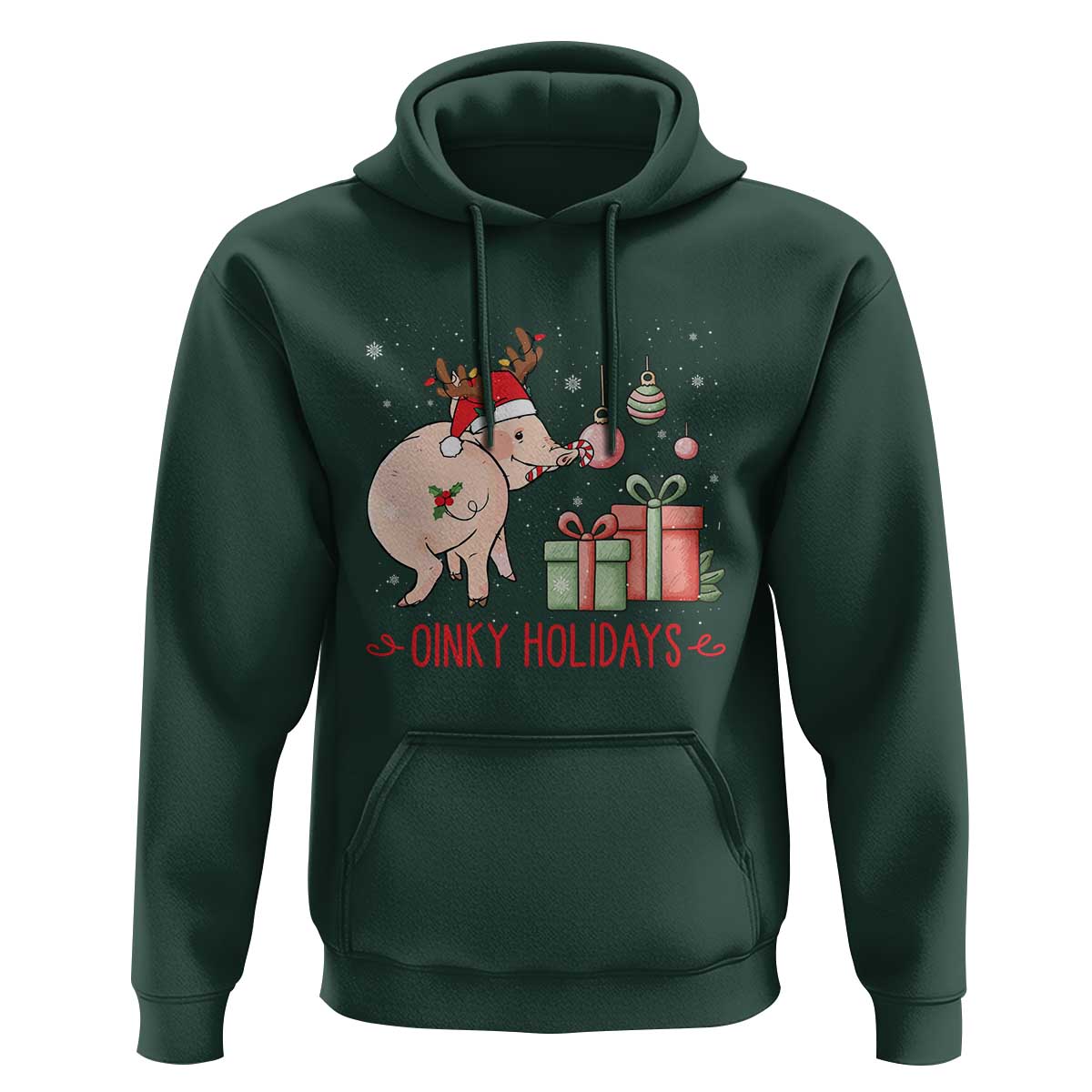 Oinky Holidays Hoodie Funny Christmas Pig Lover Gift - Wonder Print Shop