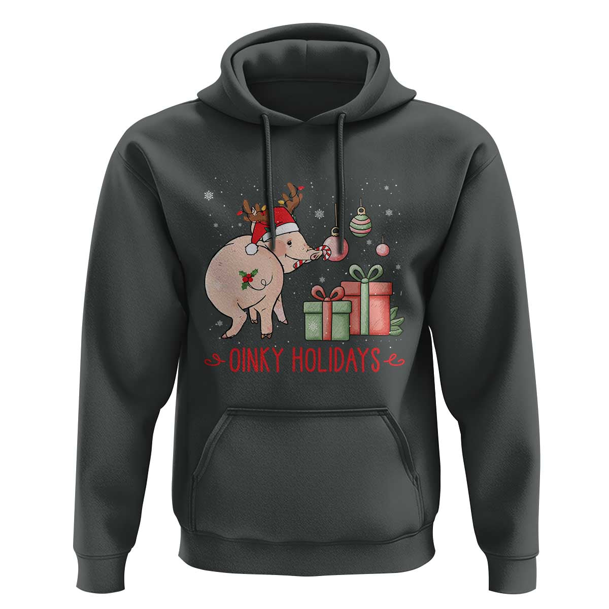Oinky Holidays Hoodie Funny Christmas Pig Lover Gift - Wonder Print Shop