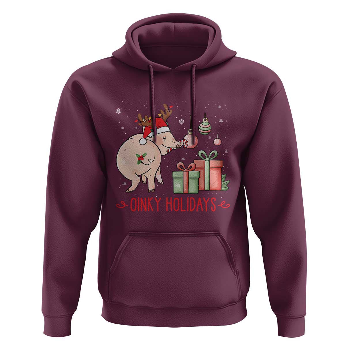 Oinky Holidays Hoodie Funny Christmas Pig Lover Gift - Wonder Print Shop