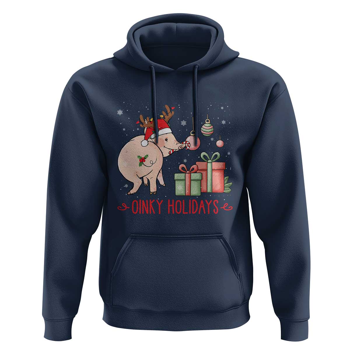 Oinky Holidays Hoodie Funny Christmas Pig Lover Gift - Wonder Print Shop