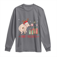 Oinky Holidays Long Sleeve Shirt Funny Christmas Pig Lover Gift - Wonder Print Shop
