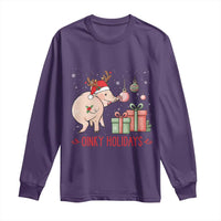 Oinky Holidays Long Sleeve Shirt Funny Christmas Pig Lover Gift - Wonder Print Shop