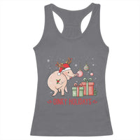 Oinky Holidays Racerback Tank Top Funny Christmas Pig Lover Gift - Wonder Print Shop