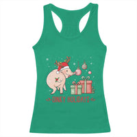 Oinky Holidays Racerback Tank Top Funny Christmas Pig Lover Gift - Wonder Print Shop
