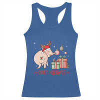 Oinky Holidays Racerback Tank Top Funny Christmas Pig Lover Gift - Wonder Print Shop
