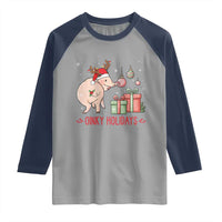 Oinky Holidays Raglan Shirt Funny Christmas Pig Lover Gift - Wonder Print Shop
