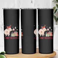 Oinky Holidays Skinny Tumbler Funny Christmas Pig Lover Gift - Wonder Print Shop