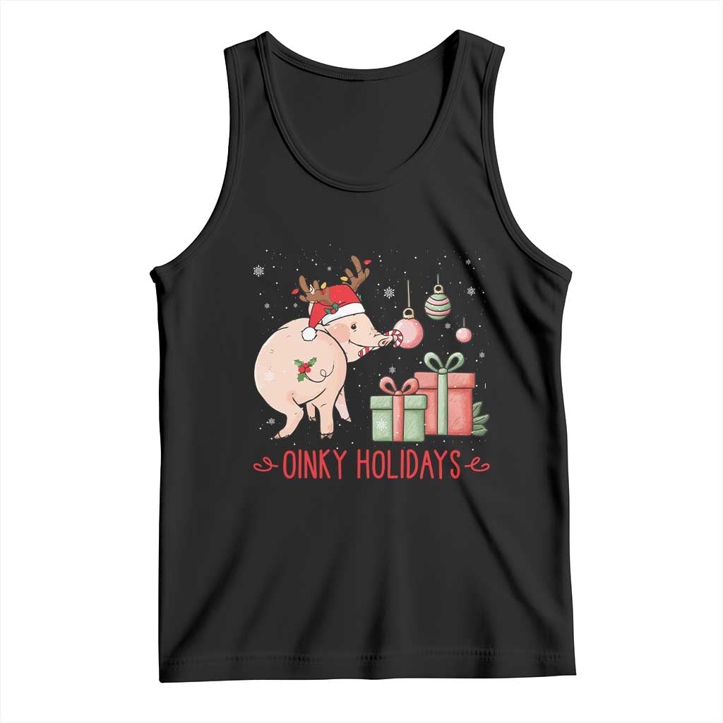 Oinky Holidays Tank Top Funny Christmas Pig Lover Gift - Wonder Print Shop