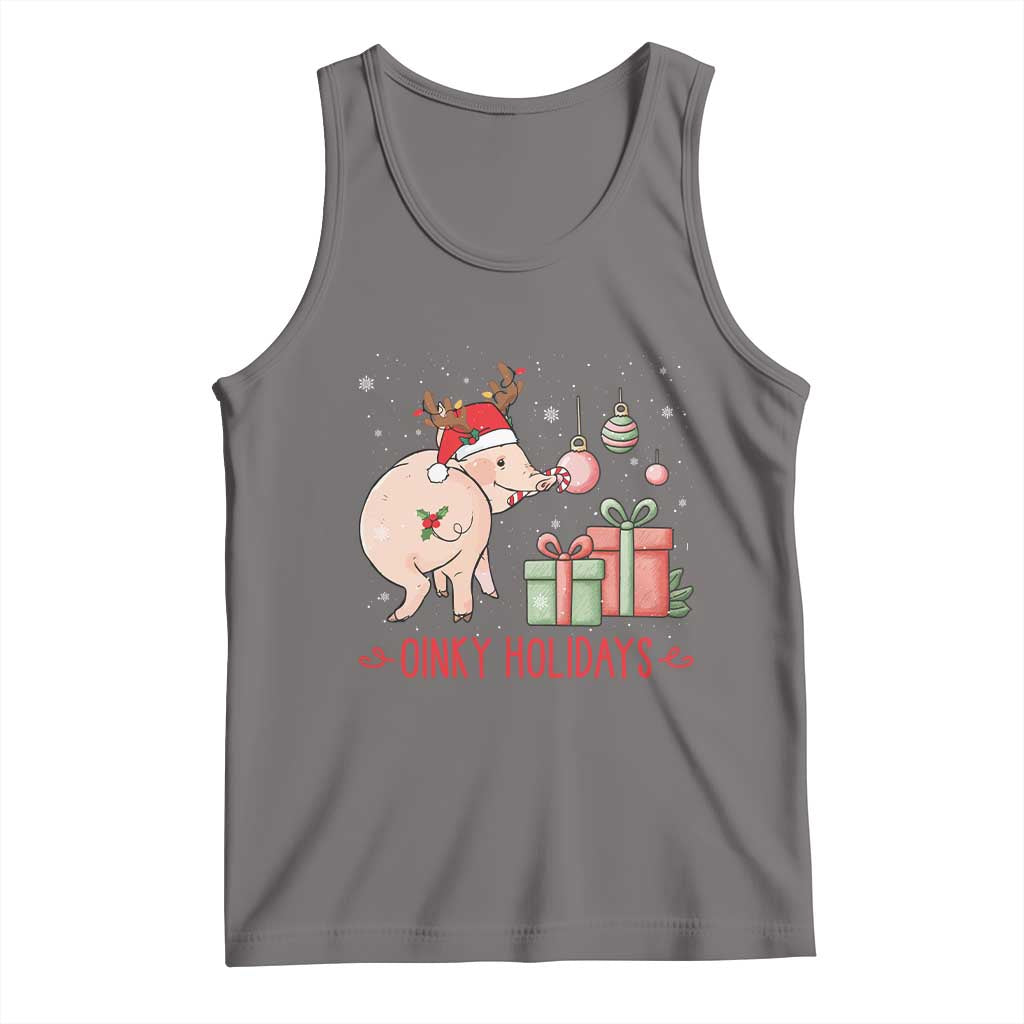 Oinky Holidays Tank Top Funny Christmas Pig Lover Gift - Wonder Print Shop