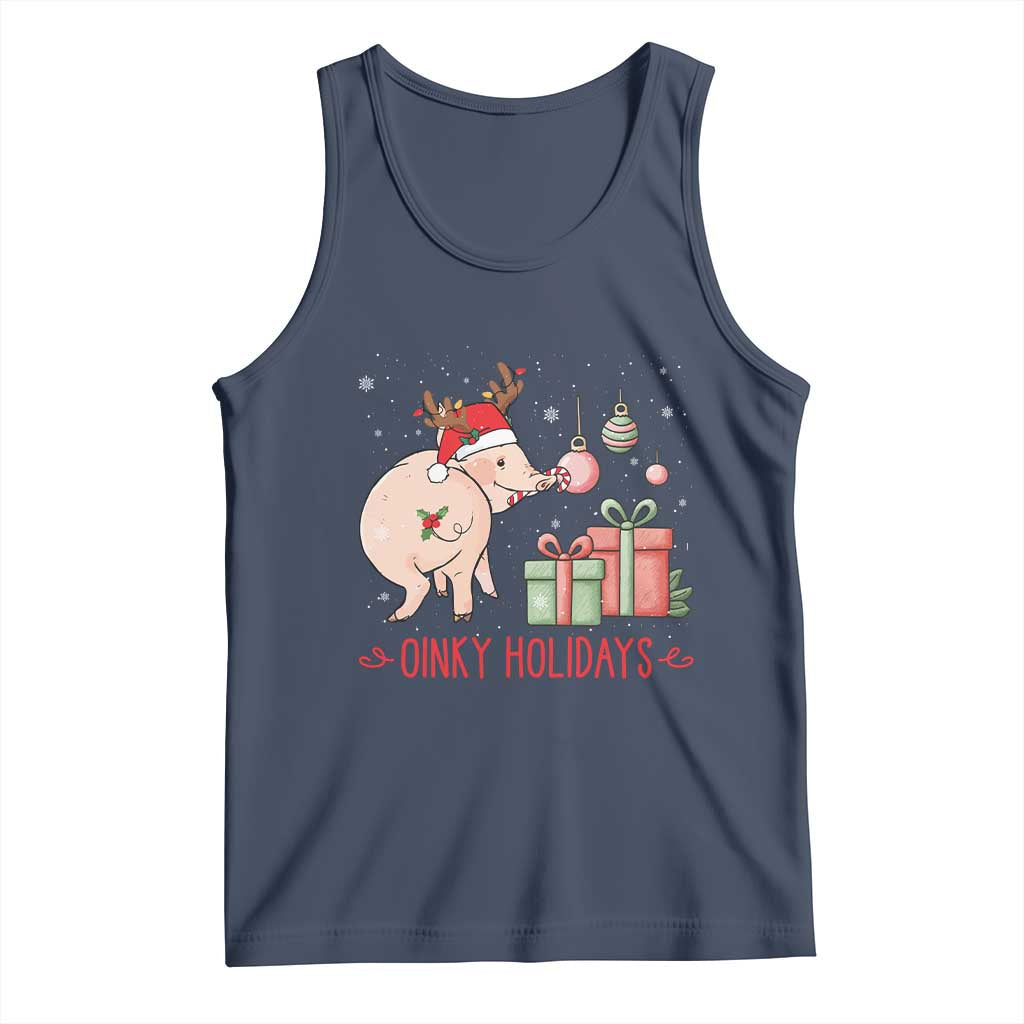 Oinky Holidays Tank Top Funny Christmas Pig Lover Gift - Wonder Print Shop
