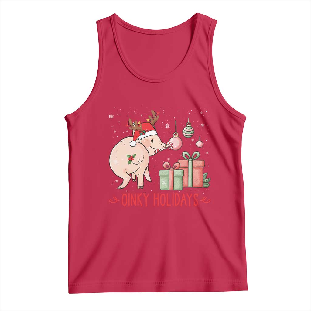 Oinky Holidays Tank Top Funny Christmas Pig Lover Gift - Wonder Print Shop