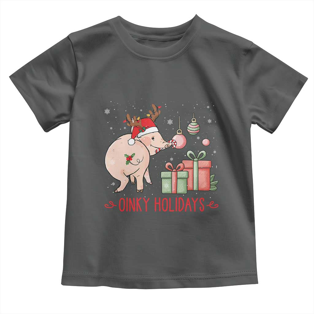 Oinky Holidays Toddler T Shirt Funny Christmas Pig Lover Gift - Wonder Print Shop