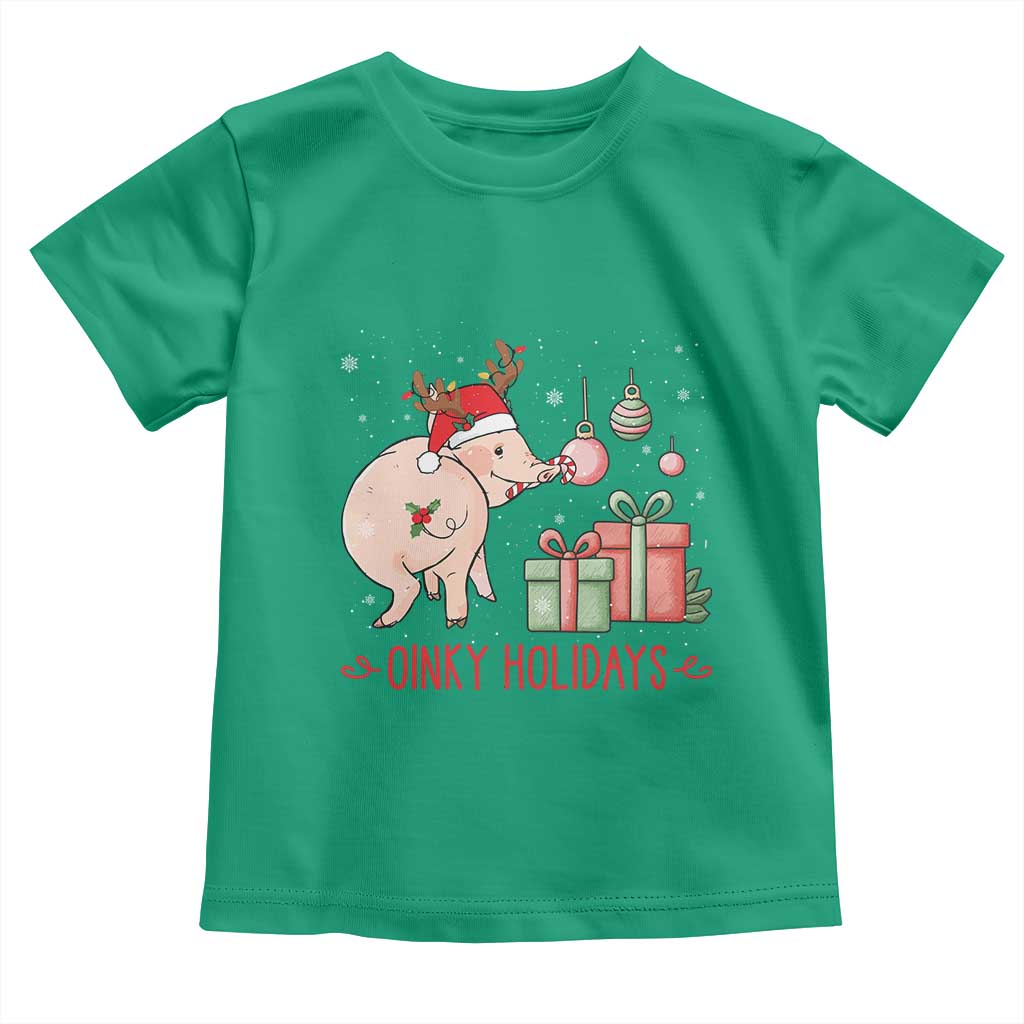 Oinky Holidays Toddler T Shirt Funny Christmas Pig Lover Gift - Wonder Print Shop