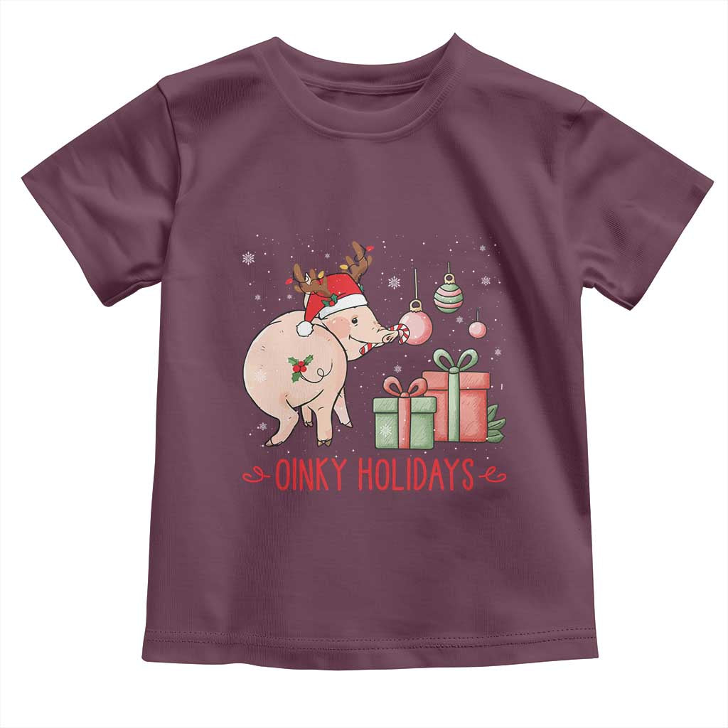 Oinky Holidays Toddler T Shirt Funny Christmas Pig Lover Gift - Wonder Print Shop