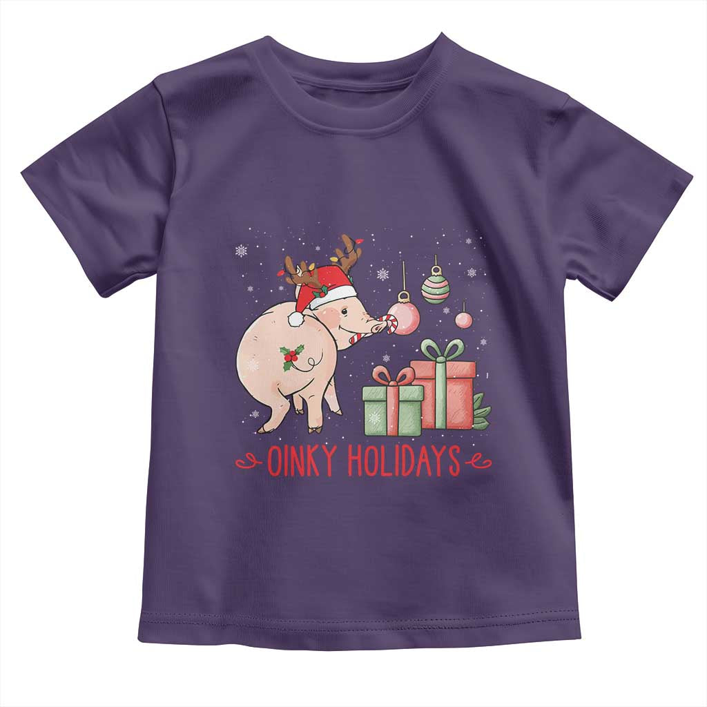 Oinky Holidays Toddler T Shirt Funny Christmas Pig Lover Gift - Wonder Print Shop