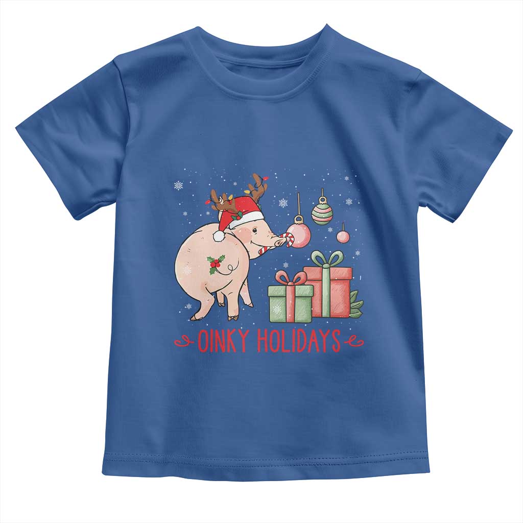 Oinky Holidays Toddler T Shirt Funny Christmas Pig Lover Gift - Wonder Print Shop