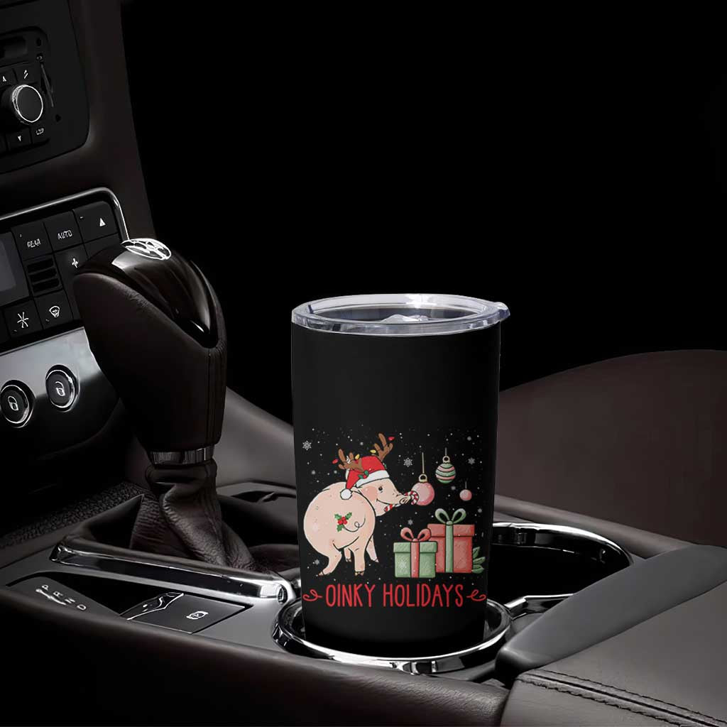 Oinky Holidays Tumbler Cup Funny Christmas Pig Lover Gift - Wonder Print Shop