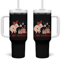 Oinky Holidays Tumbler With Handle Funny Christmas Pig Lover Gift - Wonder Print Shop