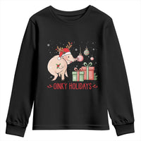 Oinky Holidays Youth Sweatshirt Funny Christmas Pig Lover Gift - Wonder Print Shop