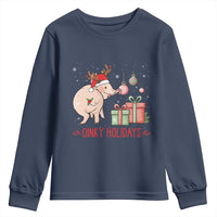 Oinky Holidays Youth Sweatshirt Funny Christmas Pig Lover Gift - Wonder Print Shop