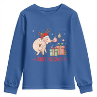 Oinky Holidays Youth Sweatshirt Funny Christmas Pig Lover Gift - Wonder Print Shop
