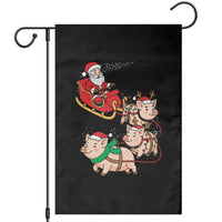 Santa Pig Sleigh Crew Garden Flag Funny Christmas Pig Lover Gift - Wonder Print Shop