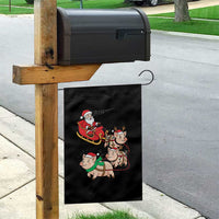 Santa Pig Sleigh Crew Garden Flag Funny Christmas Pig Lover Gift - Wonder Print Shop